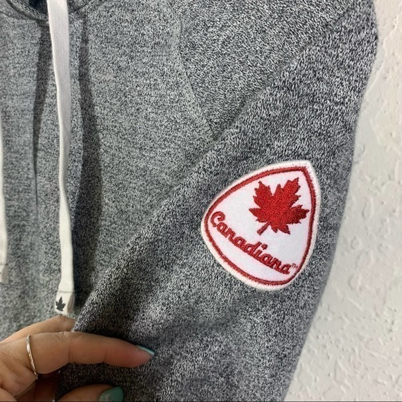 CANADIANA‎ Gray Melange Canada Pull-Over Hoodie - Picture 5 of 11
